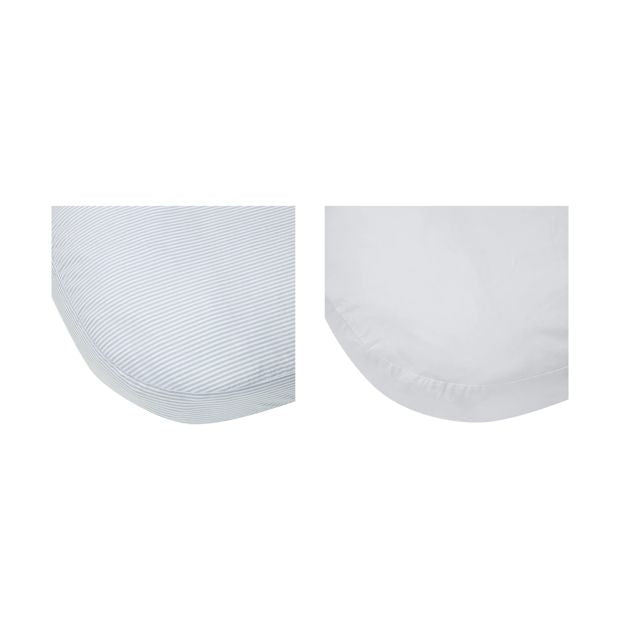 2 Pack Cotton Fitted Bassinet Sheets, White and Stripe - Anko