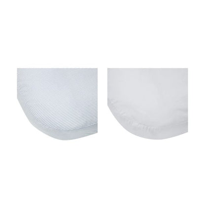 2 Pack Cotton Fitted Bassinet Sheets, White and Stripe - Anko