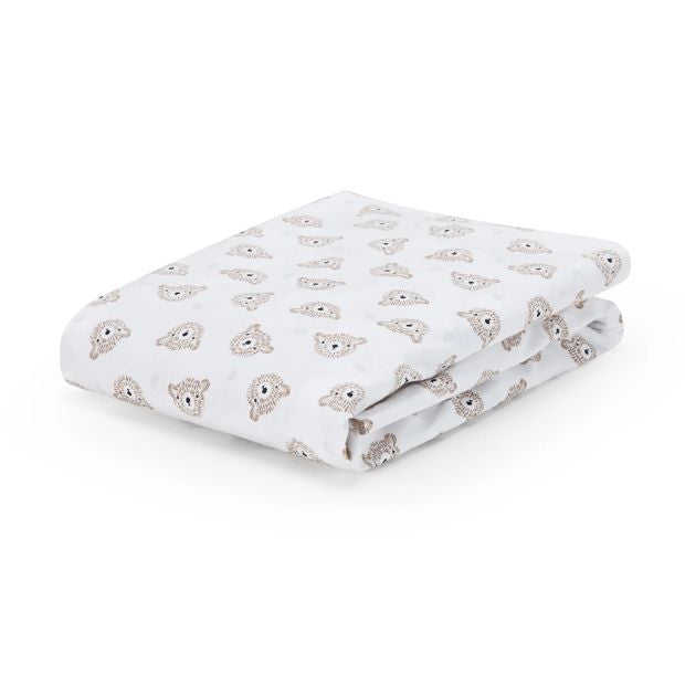 2 Pack 225 Thread Count Organic Cotton Fitted Cot Sheets, Bears and Dotted Lines - Anko