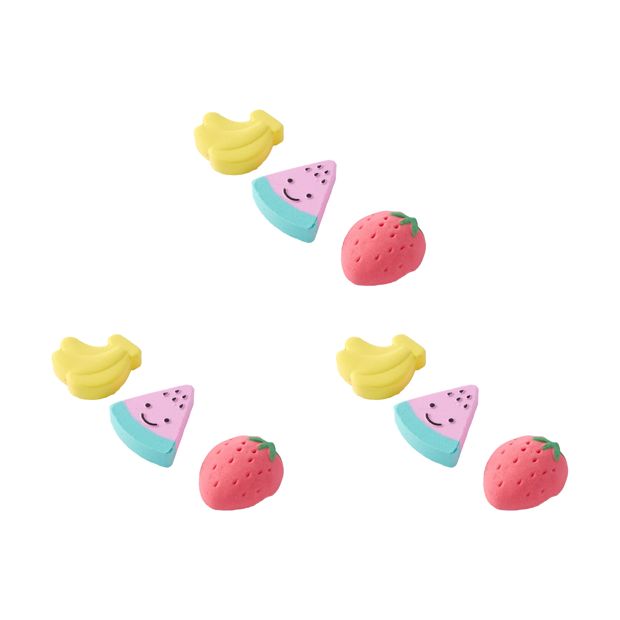 OXX Bodycare 9 Piece Multi Bath Fizzers, Watermelon, Banana and Strawberry Scented - OXX Bodycare