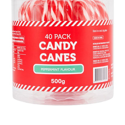 40 Pack Peppermint Flavour Candy Canes 500g
