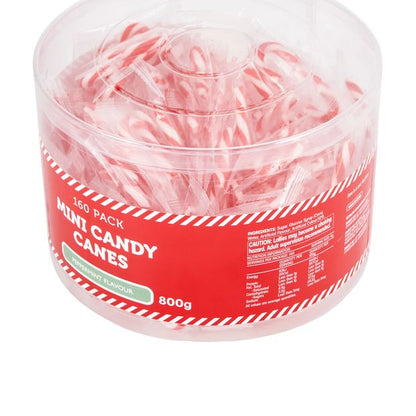 160 Pack Peppermint Flavour Mini Candy Canes 800g