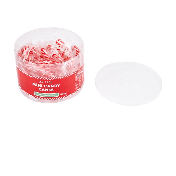 160 Pack Peppermint Flavour Mini Candy Canes 800g