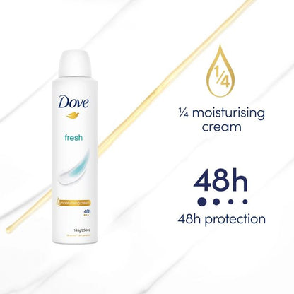 1/4 Moisturising Cream Antiperspirant 250ml, Citrus Scent - Dove Fresh