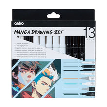13 Pack Manga Drawing Set, Blue - Anko