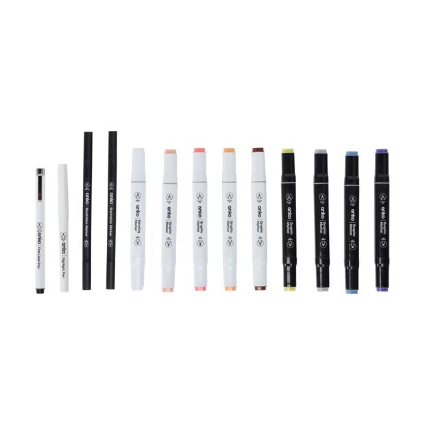 13 Pack Manga Drawing Set, Pink - Anko