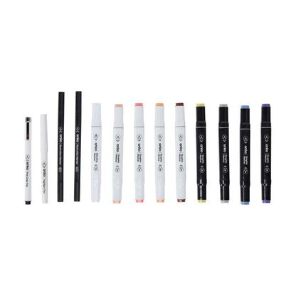 13 Pack Manga Drawing Set, Pink - Anko