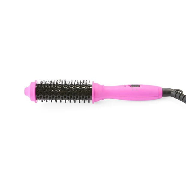Mini Curling Brush, Pink and Black - Anko