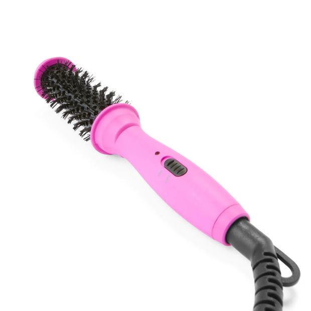 Mini Curling Brush, Pink and Black - Anko