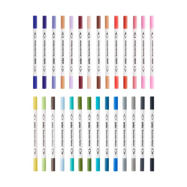 28 Pack Illustration Marker Set - Anko