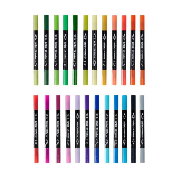24 Pack Dual-Tip Oil Marker Set - Anko