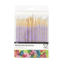 12 Piece Paint Brush Set, Marble - Anko