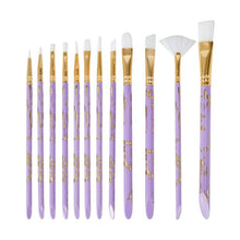 12 Piece Paint Brush Set, Marble - Anko