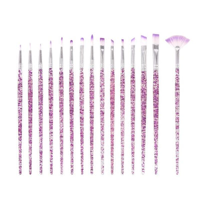 15 Piece Glitter Paint Brush Set - Anko