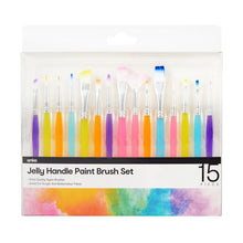 15 Piece Jelly Handle Paint Brush Set - Anko