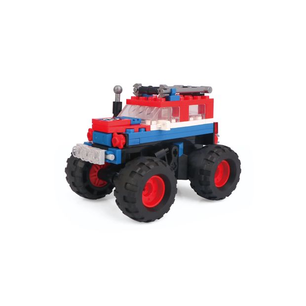 Mini Blocks Vehicle Series: Pull Back Monster Truck - Assorted