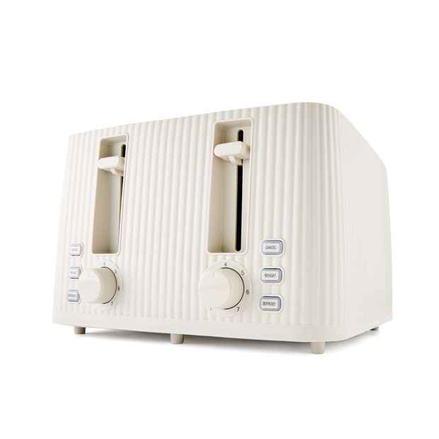 4 Slice Toaster Linear, Off White - Anko