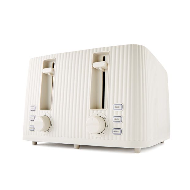 4 Slice Toaster Linear, Off White - Anko