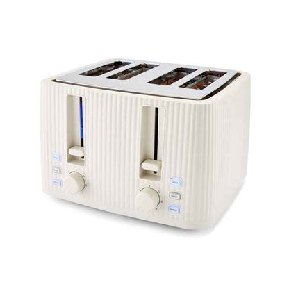 4 Slice Toaster Linear, Off White - Anko