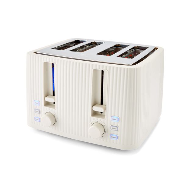 4 Slice Toaster Linear, Off White - Anko