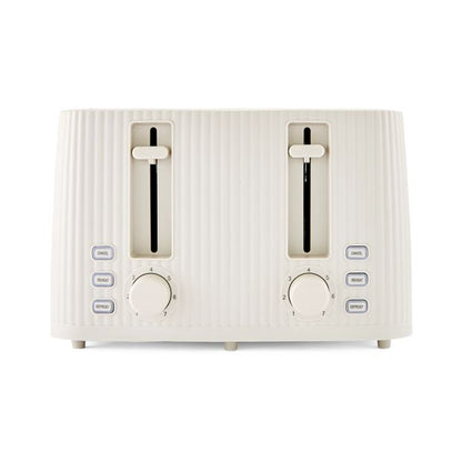 4 Slice Toaster Linear, Off White - Anko