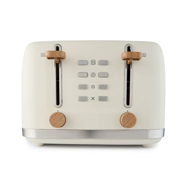 4 Slice Toaster, Off White - Anko