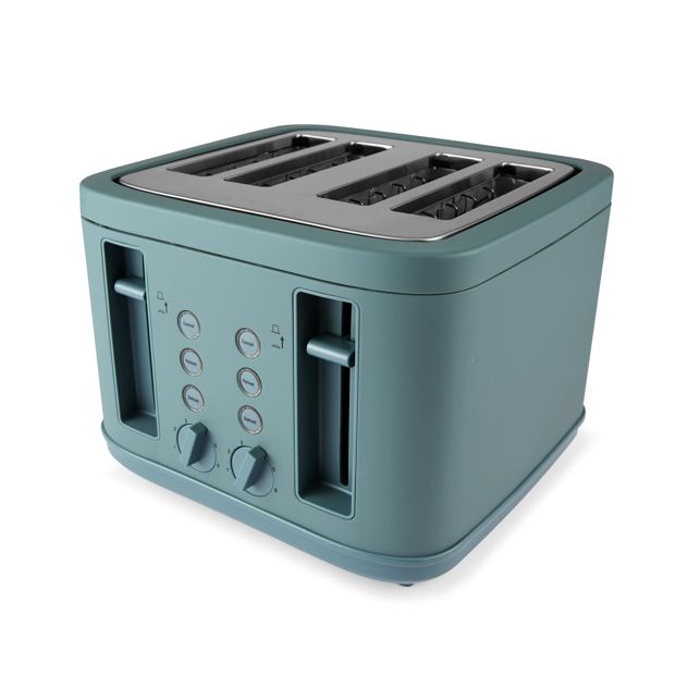 4 Slice Soft Touch Toaster, Dark Green - Anko