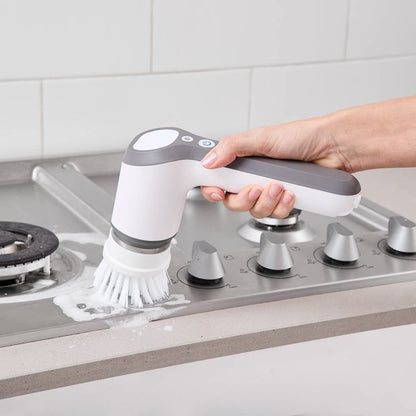 Rechargeable Handheld Scrubber, Grey and White - Anko