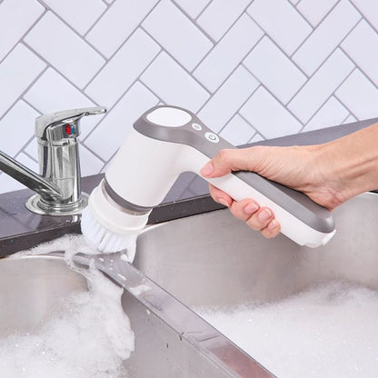 Rechargeable Handheld Scrubber, Grey and White - Anko