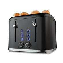 4 Slice Stainless Steel Toaster, Black - Anko
