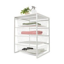 Mesh and Wire 4 Drawer Unit, White - Anko