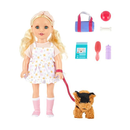 13 Piece Fashion Talking Doll with Puppy Set