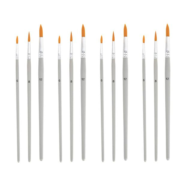 12 Piece Brush Set, Round - Anko