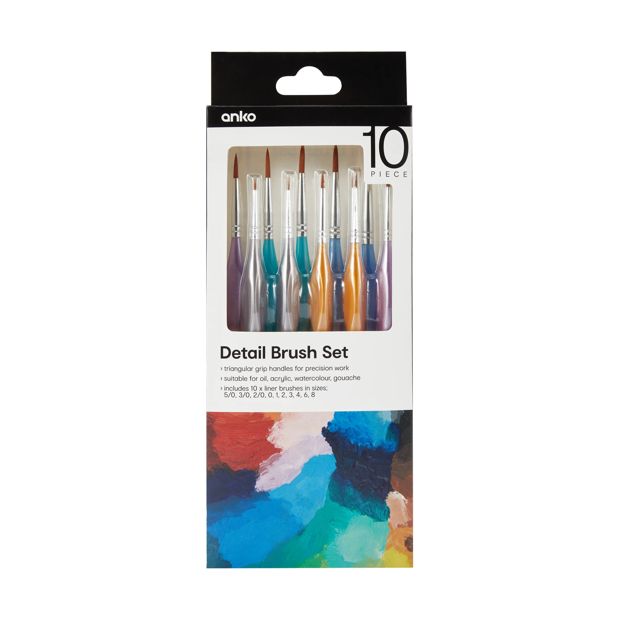 10 Piece Detail Brush Set - Anko