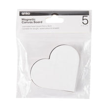 5 Pack Magnetic Canvas Board, Heart - Anko