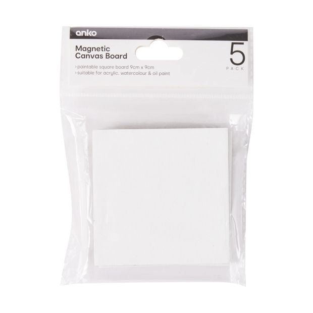 5 Pack Magnetic Canvas Board, Square - Anko