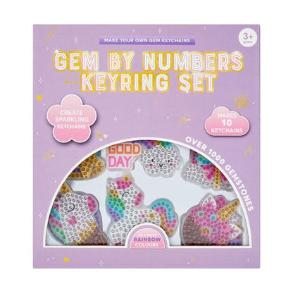 Make Your Own Gen Keychains: Gem by Numbers Keyring Set - Anko