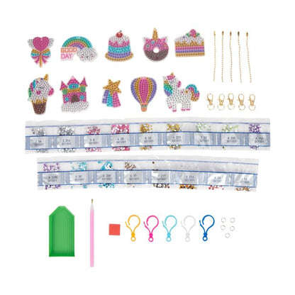 Make Your Own Gen Keychains: Gem by Numbers Keyring Set - Anko