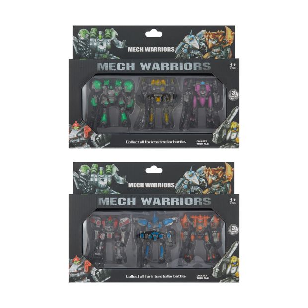 3 Pack Mech Warriors Action Figures - Assorted