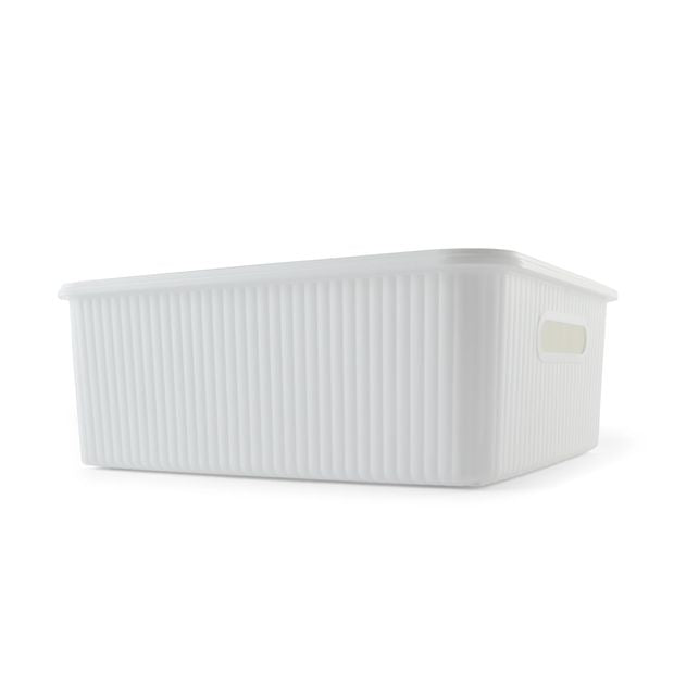 11L Ribbed Container, White - Anko