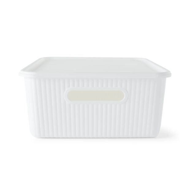 11L Ribbed Container, White - Anko