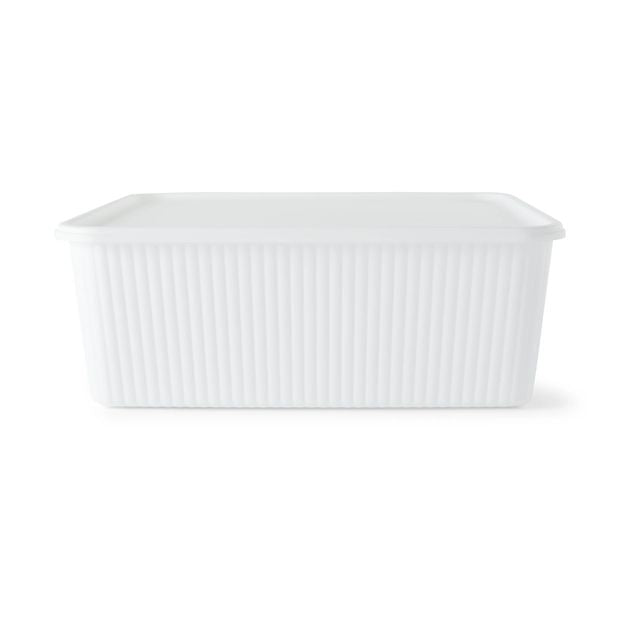 11L Ribbed Container, White - Anko