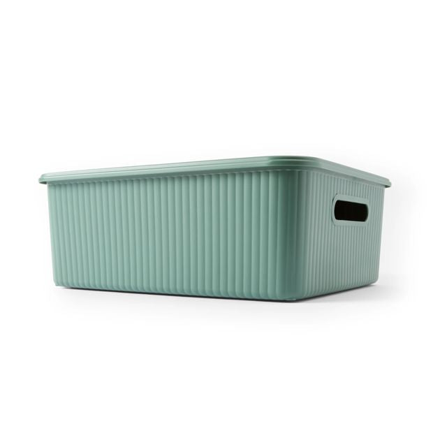 11L Ribbed Container, Green - Anko