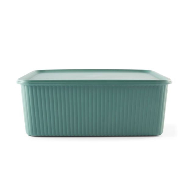 11L Ribbed Container, Green - Anko