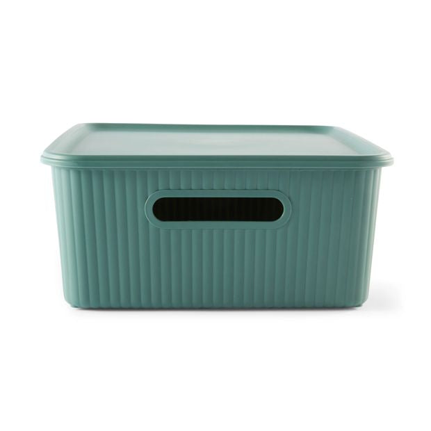 11L Ribbed Container, Green - Anko