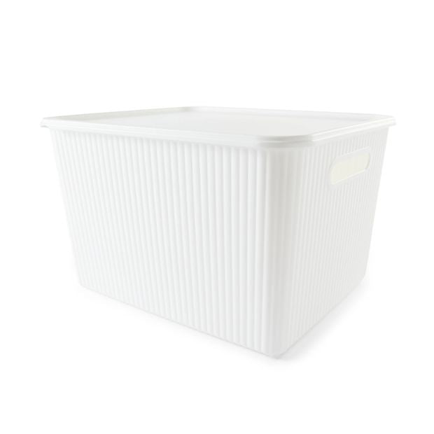 18L Ribbed Container, White - Anko