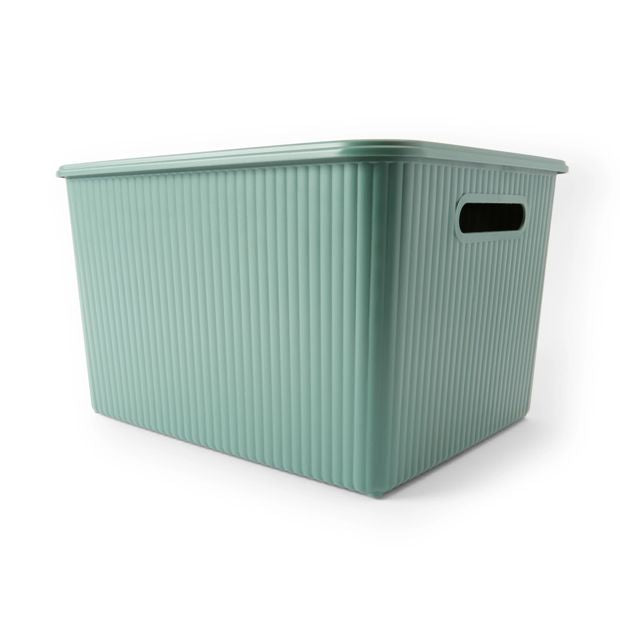 18L Ribbed Container, Green - Anko