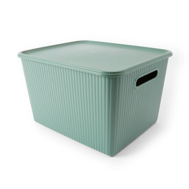 18L Ribbed Container, Green - Anko