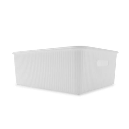 19L Ribbed Container, White - Anko