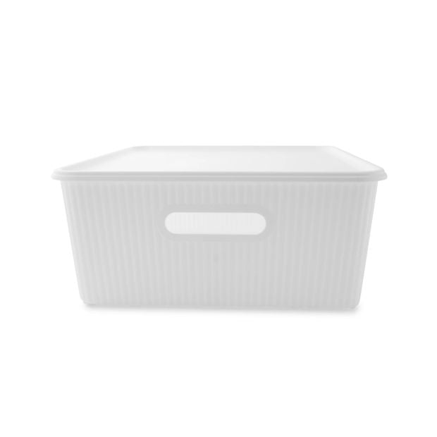 19L Ribbed Container, White - Anko